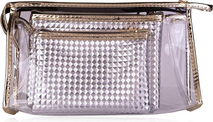 Produktbild Accentra Taschenset SILVER, 3 teiliges Kosmetiktaschen Set