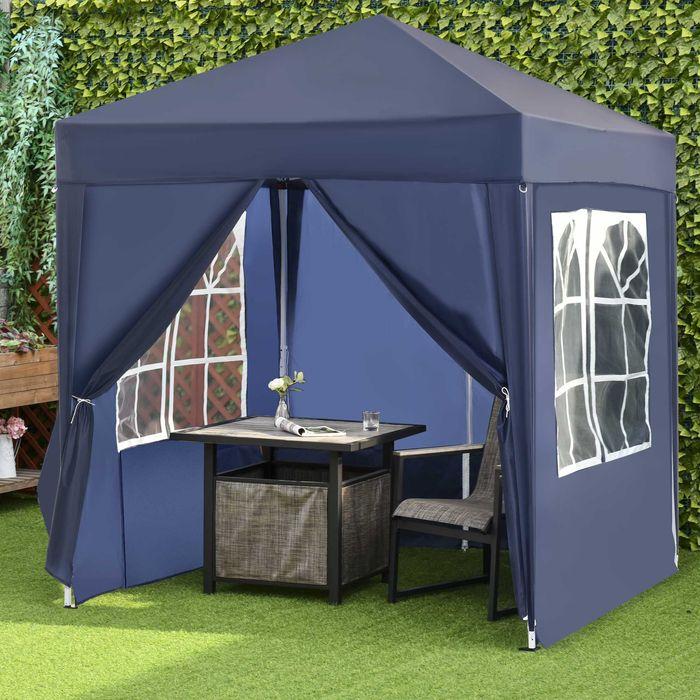 Image du produit Swisshandel24 Pavillon pliable 2x2m 4 parois latérales avec fenêtre Porte avec fermeture éclair Piquets de (200 cm, 200 cm)