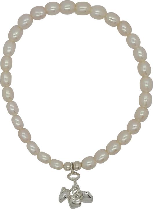 Produktbild Leyda Perlen Armband mit Silber Herz & Schnecken (19 cm, Farbstein, Silber 925)