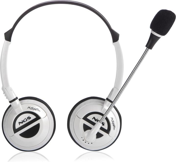 Produktbild NGS MSX6 Pro Kopfhörer Verkabelt Kopfband Calls/Music Weiss (Kabelgebunden)