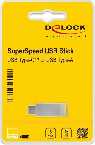 Produktbild Delock USB-Flash-Laufwerk (16 GB, USB 3.2, USB-A, USB-C)