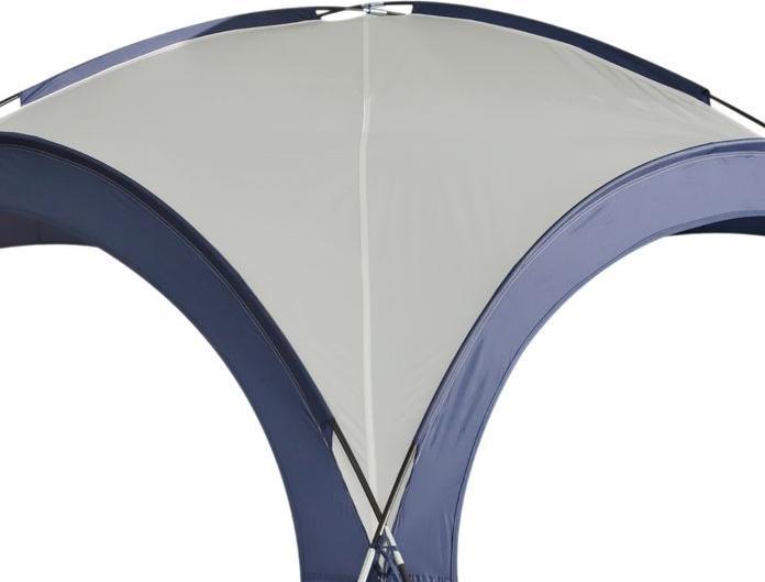Actual product image Swisshandel24 Marquee party tent sun protection weatherproof fibreglass pole + polyester cream white + blue 3.5 x (350 cm, 350 cm)