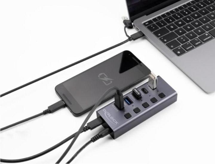 Produktbild Delock USB 5 Gbps Hub mit 2 x USB Typ-A und 2 x USB Type-C B (USB-A, USB-C, 5 Ports)