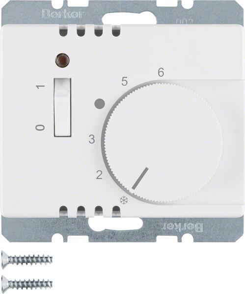 Actual product image Berker Arsys room thermostat 20310069 with NC contact 24V polar white
