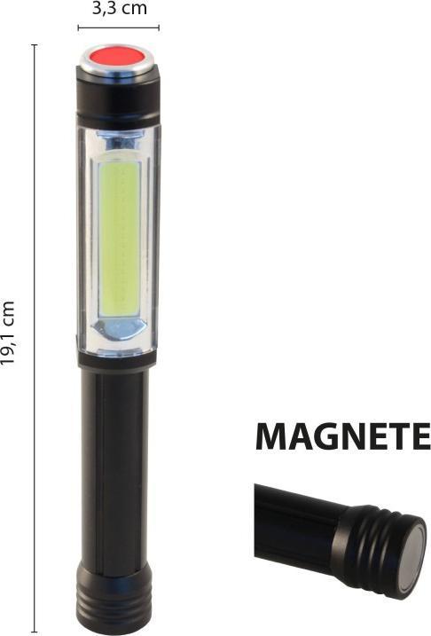Immagine prodotto Velamp Torcia a LED IN256, con flash rosso, per situazioni di emergenza o per l'officina (3.30 cm, 400 lm)