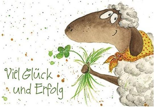 Actual product image Cart Sheep postcard, good luck and success