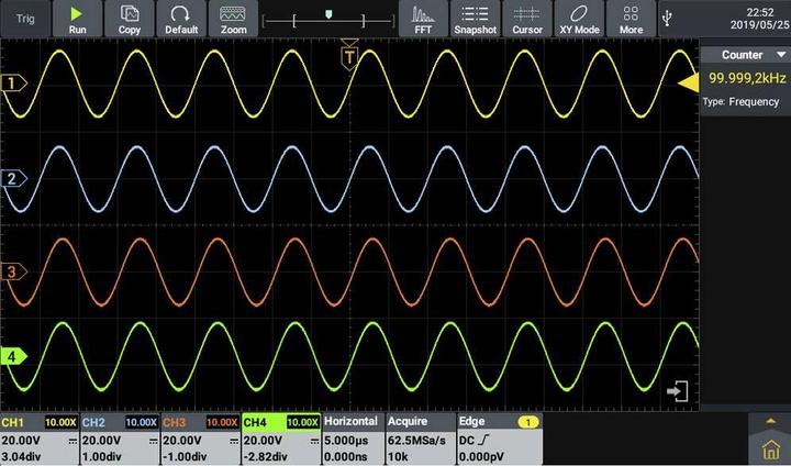 Produktbild Voltcraft DOV704 Digital-Oszilloskop 70 MHz 4-Kanal 1.25 GSa/s 50 Mpts 12 Bit D (CAT II)