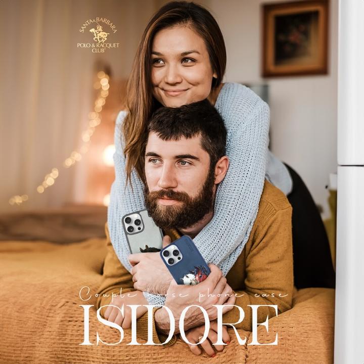 Image du produit Santa Barbara iPhone 16 Pro Max - Polo Isidore - Premium Hülle mit Pferd-Stickerei, Grau (Apple iPhone 16 Pro Max)