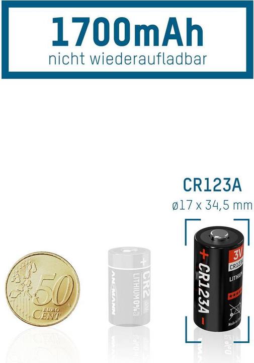 Actual product image Ansmann Photo battery CR-123A Lithium C (6 pcs., CR123A, 1375 mAh)