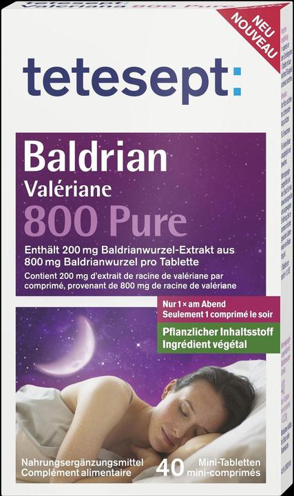 Produktbild Tetesept Baldrian 800 Pure Tabletten (5 Stück, Tabletten, 27 g)