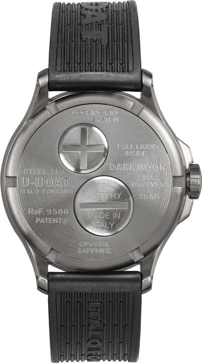 Actual product image U-Boat 9500 Darkmoon Red SS Soleil Men's Watch 40mm 5ATM (Analogue wristwatch, 40 mm)