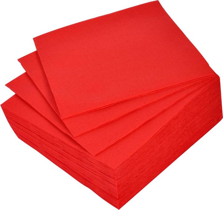 Image du produit Casativo 40er-Set Papier Servietten einfarbig, 2-lagig, rot, 38 x 38 cm (40 x, 38 x 38 cm)