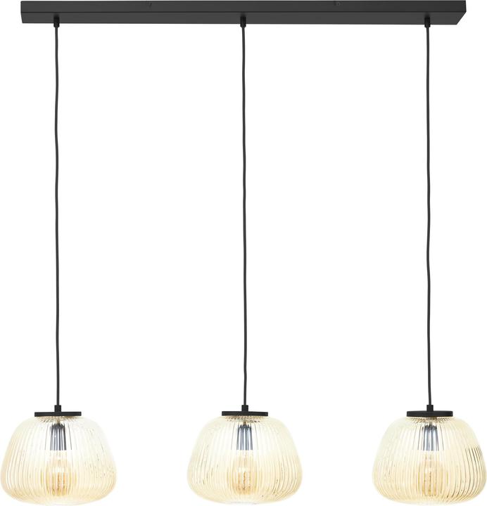 Produktbild Brilliant Kaizen Pendelleuchte 3flg amber-bernstein/schwarz matt (E27)