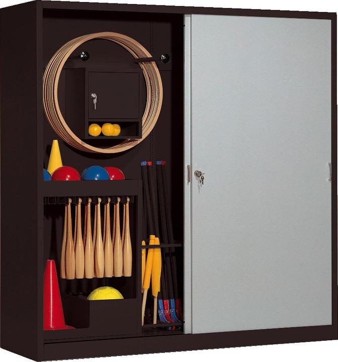 Produktbild C+P Sportgeräteschrank (HxBxT: 195x190x60 cm, mit Vollblech-Schiebetüren, Typ 5)