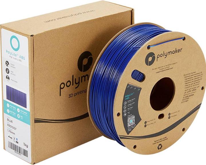 Actual product image Polymaker PolyLite ABS Blue 2.85 mm 1,000 g (ABS, 2.85 mm, 1000 g, Blue)