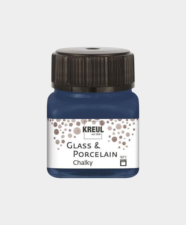 Produktbild Kreul Glass & Porcelain Chalky, Porzellan- und Glasfarbe (Navy Blue, 20 ml)