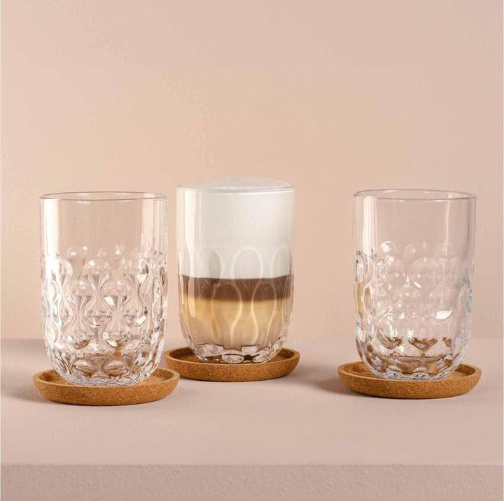 Produktbild Leonardo Cappuccino Becher Gocce mit Untersetzer 380 ml (380 ml, 6 x)