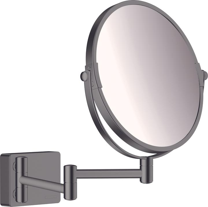 hansgrohe HG Cosmetic mirror AddStoris without lighting brushed black