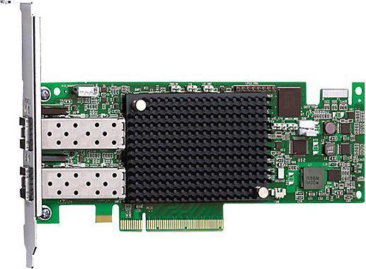 Actual product image Broadcom Emulex LightPulse 16Gb FC HBA Dual Port LPe16002B from Avago (PCI Express 3.0 x8)