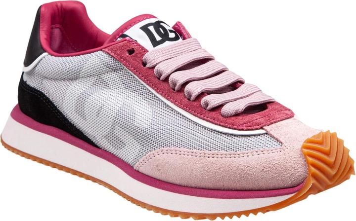Dolce & Gabbana dragon sneakers in mixed materials in grey and fuchsia (42)