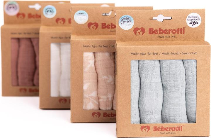 Produktbild Beberotti Organic 4er-Pack Baby Musselin-Waschlappen (25 cm, 25 cm)