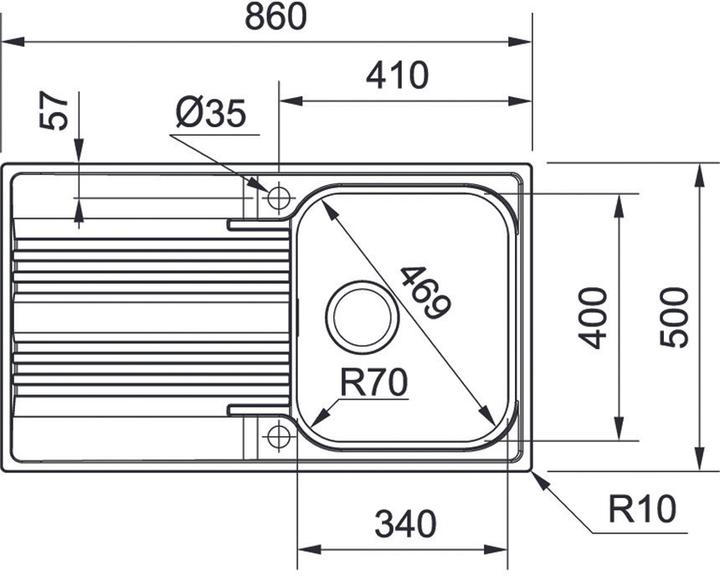Immagine prodotto Franke Inserire lavelli Smart Srx 611 86 (Lavandino montato in alto, 86 cm, 50 cm)