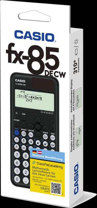Actual product image Casio FX-85DE CW (Solar cells, Batteries)