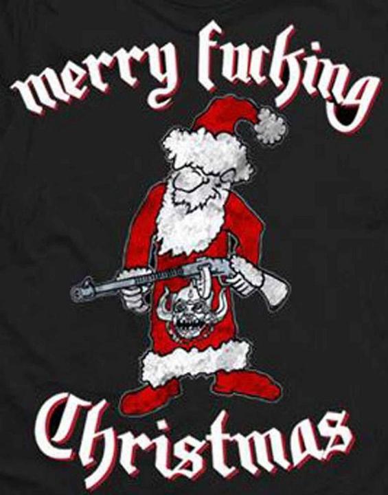 Actual product image Motorhead Unisex Adult Merry Effing Christmas Cotton T-Shirt (XXL)