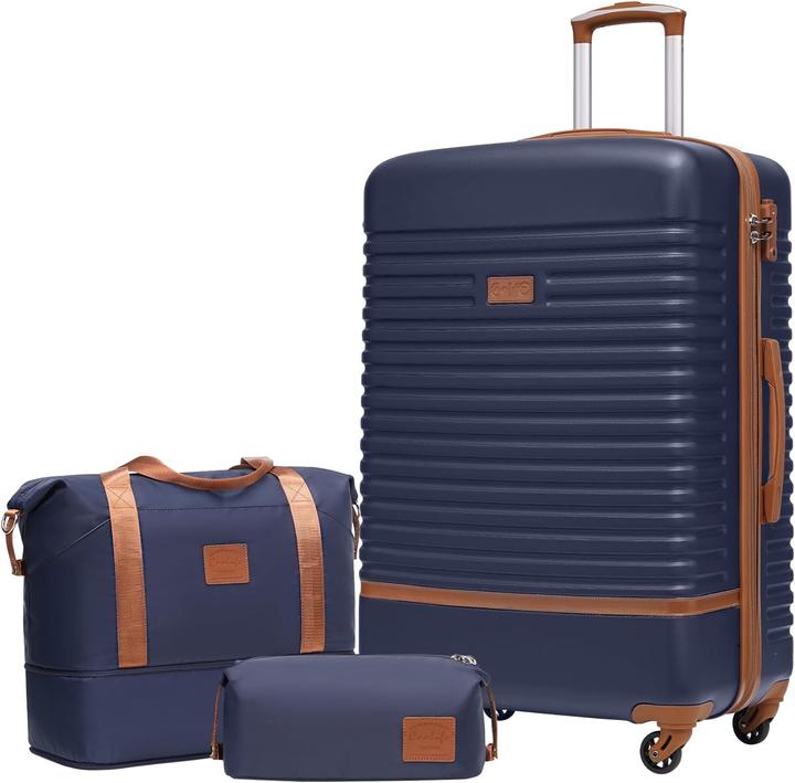 Produktbild Coolife 3-teiliges Reisegepäck-Set (93 l, Handgepäck (bis 50l), L (90 - 115l))