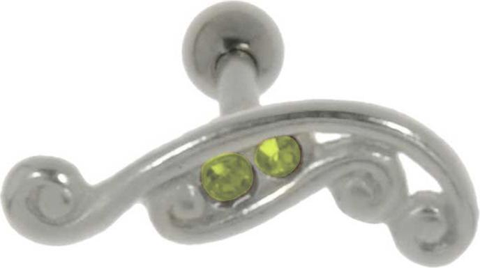 Actual product image Bijouteria Ear piercing (Surgical steel 316L, Crystal, Brass with silver plating)