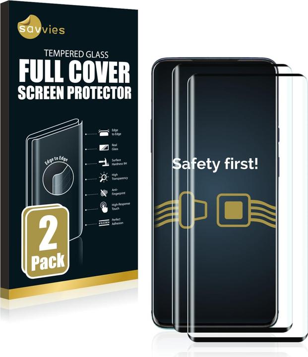 Actual product image Savvies Full-screen armoured glass screen protector (2 Piece, OnePlus 8 Pro)