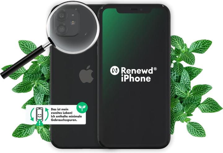 Actual product image Renewd iPhone 11 (64 GB, Black, 6.10", 12 Mpx, Dual SIM, A / Like new)