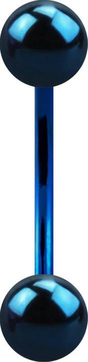 Actual product image Star Piercing Micro Banana dark blue with two balls (Surgical steel 316L)
