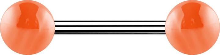 Image du produit Star Piercing Barbell silber mit zwei Kugeln metallbeschichtet orange (Acrylique, Acier chirurgical 316L, sans laiton)
