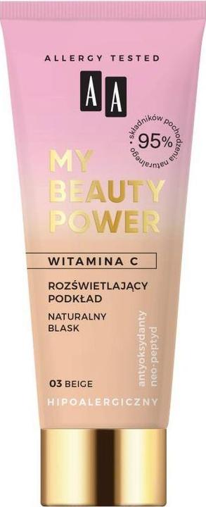 Oceanic Aa - My Beauty Power illuminating foundation with vitamin C natural glow 03 Beige 30ml (03 Beige)