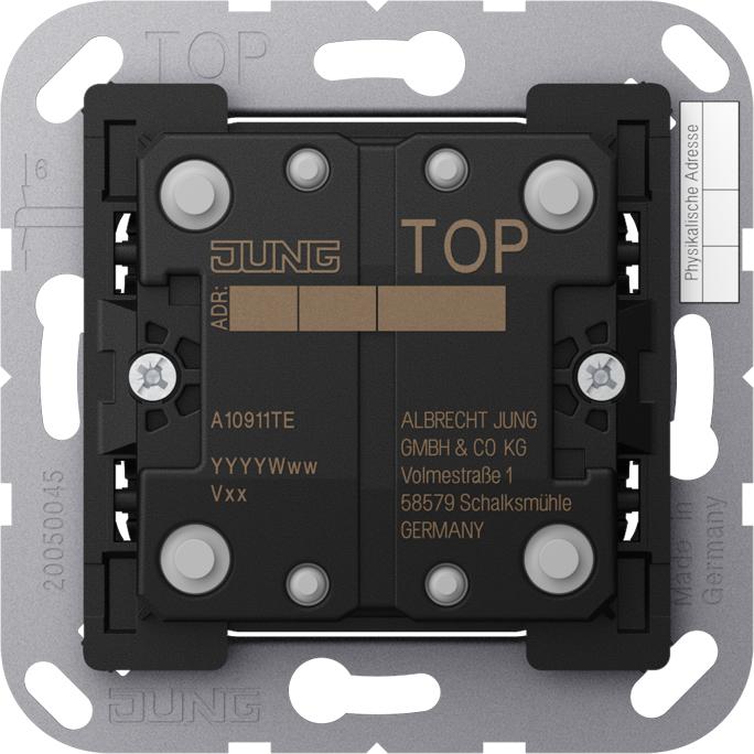 Actual product image JUNG A10911TE KNX extension 1f. Push-button