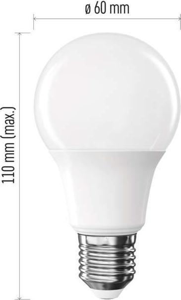 Produktbild Emos LED Lampe Basic A60 / E27 / 9,4 W (60 W) / 806 lm / Neutral Weiss (E27, 9.40 W, 806 lm, 1 x, F)