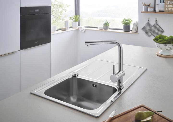 Immagine prodotto Grohe Lavello in acciaio inox K500 con sgocciolatoio (Lavandino montato in alto, 50 cm, 100 cm)
