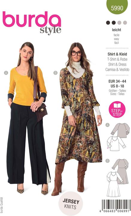 Produktbild Schnittmuster Shirt & Kleid – mit rundem Ausschnitt und Raglan-Ärmeln