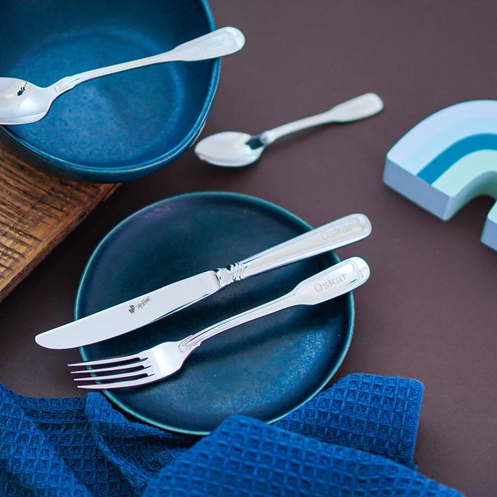 Actual product image Paul Wirths Bestecke Children's cutlery set 4 pieces 9800 Augsburger Faden