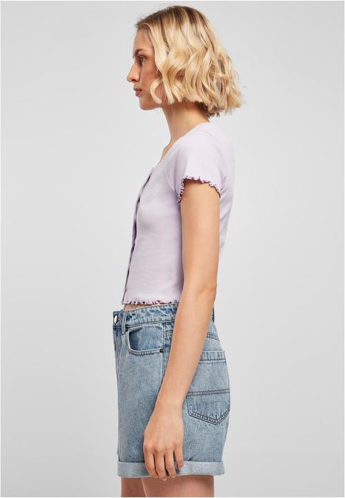 Produktbild Urban Classics Ladies Cropped Button Up Rib Tee (M)