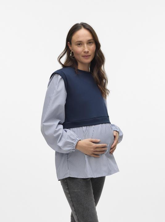 Image du produit Mamalicious Coupe normale Col rond Manches larges Top Blouse (L)