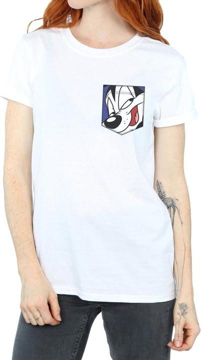 Produktbild Looney Tunes Pepe Le Pew Face Faux Pocket TShirt (XL)