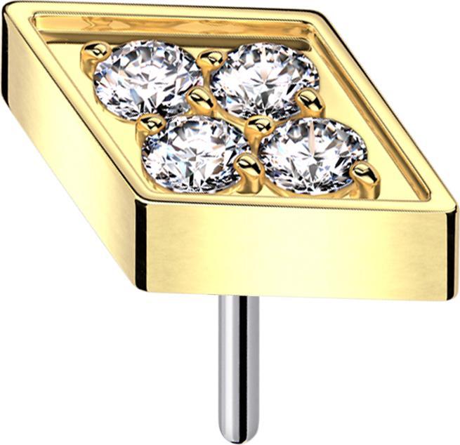 Produktbild Star Piercing Threadless Diamant vergoldet Kristalle silber (ohne Messing, Titan G23)