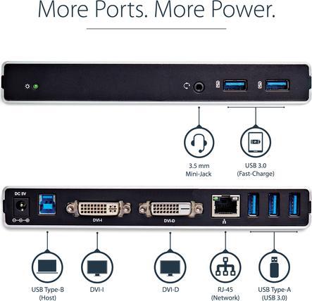 Image du produit StarTech Station d'accueil pour ordinateur portable USB 3.0 (USB-B, 5 Ports)
