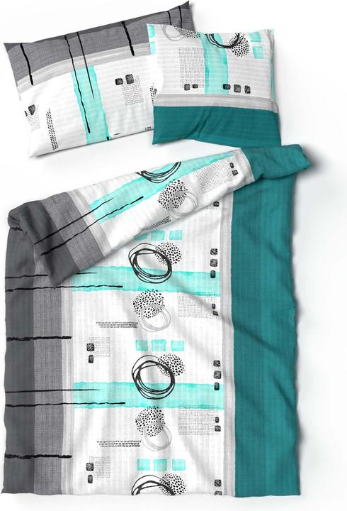 Actual product image Lotus Bettwaren Seersucker Sono bed linen turquoise (Pillowcase, 50 x 70 cm)