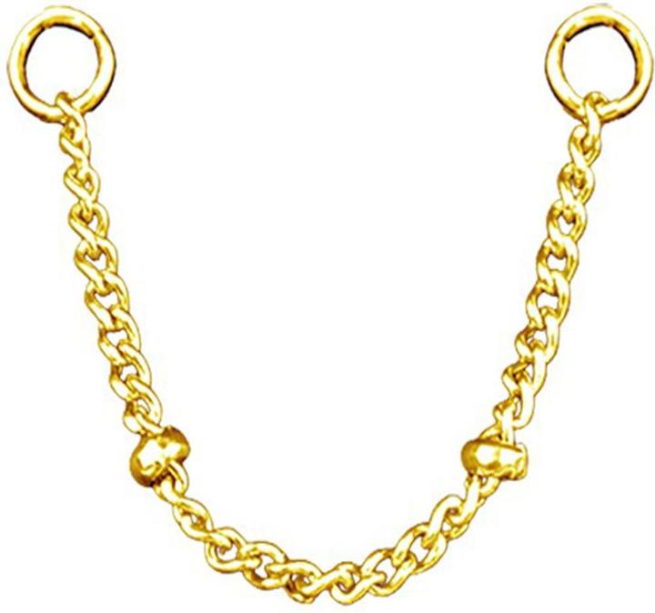 Produktbild Star Piercing Verbindungskette Basic zwei Ringe vergoldet (Chirurgenstahl 316L)