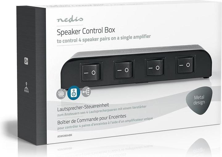 Actual product image Nedis Loudspeaker Control Unit - 4 ways - Terminal - Black (0.10 m)