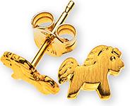 Natsumi Schmuck Ohrstecker Pferd gesandelt Gelbgold 18K/750 (750/18 K Gelbgold)
