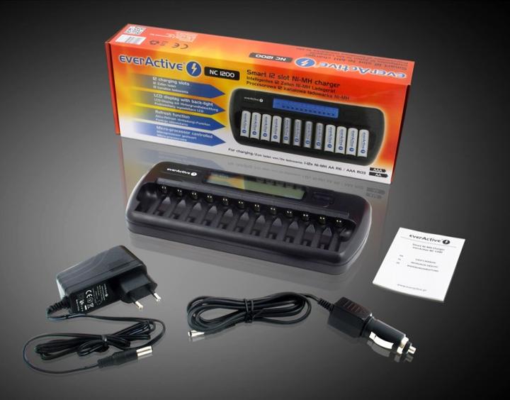 Actual product image Everactive 1-12 AA / AAA battery charger with LCD display (1 pcs., AAA, AA, Chargers without battery)